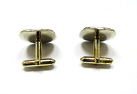 Swank 1950s Vintage Jewelry Men's Mid-Century Etched Cufflinks - Back - Thumbnail