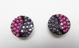 Kramer Vintage Contemporary Style Colorful Minimalist Button Earrings