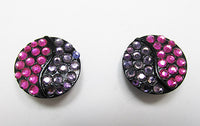 Kramer Vintage Contemporary Style Colorful Minimalist Button Earrings - Thumbnail