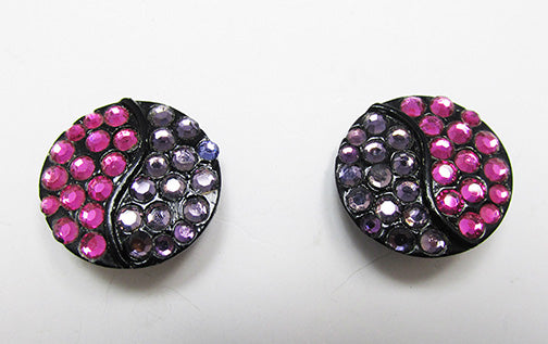 Kramer Vintage Contemporary Style Colorful Minimalist Button Earrings