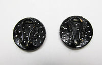 Kramer Vintage Contemporary Style Colorful Minimalist Button Earrings - Thumbnail