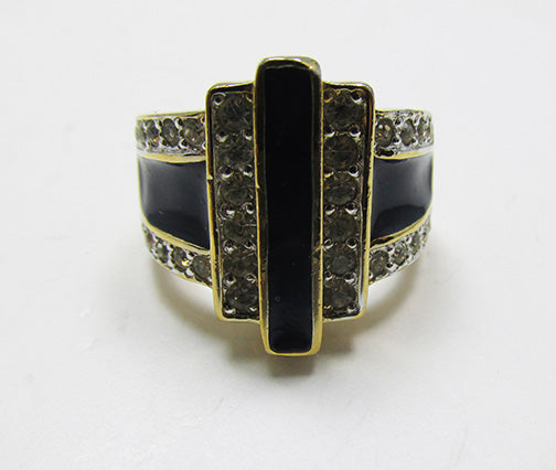 Panetta Vintage 1950s Gorgeous Enamel Art Deco Style Ring