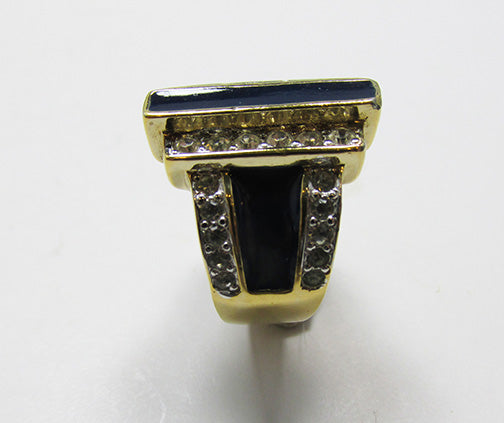 Panetta Vintage 1950s Gorgeous Enamel Art Deco Style Ring
