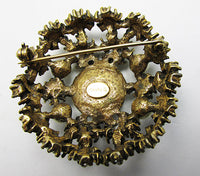 Jeanne Vintage Gorgeous 1950s Rhinestone and Pearl Dome Pin - Thumbnail