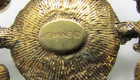 Jeanne Vintage Gorgeous 1950s Rhinestone and Pearl Dome Pin - Thumbnail