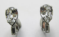 Napier Vintage Mid Century 1950s Minimalist Rhinestone Earrings - Thumbnail