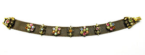Vintage Jewelry 1950s Mid-Century Exceptional Diamante Mesh Bracelet - Front
