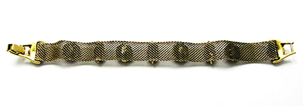 Vintage Jewelry 1950s Mid-Century Exceptional Diamante Mesh Bracelet - Back