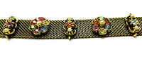 Vintage Jewelry 1950s Mid-Century Exceptional Diamante Mesh Bracelet - Close Up - Thumbnail