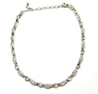 Ora 1950s Vintage  Jewelry Superb Diamante Necklace and Bracelet - Necklace - Thumbnail