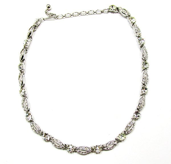 Ora 1950s Vintage  Jewelry Superb Diamante Necklace and Bracelet - Necklace