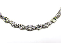 Ora 1950s Vintage  Jewelry Superb Diamante Necklace and Bracelet - Close Up - Thumbnail