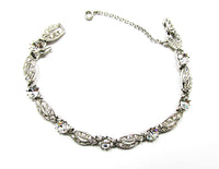 Ora 1950s Vintage  Jewelry Superb Diamante Necklace and Bracelet - Bracelet - Thumbnail