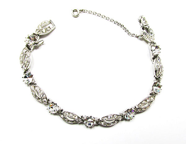 Ora 1950s Vintage  Jewelry Superb Diamante Necklace and Bracelet - Bracelet