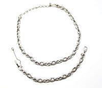 Ora 1950s Vintage  Jewelry Superb Diamante Necklace and Bracelet - Back - Thumbnail