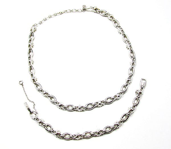Ora 1950s Vintage  Jewelry Superb Diamante Necklace and Bracelet - Back
