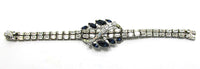 Crown Trifari Vintage Jewelry 1940s Art Deco Style Diamante Bracelet - Front - Thumbnail