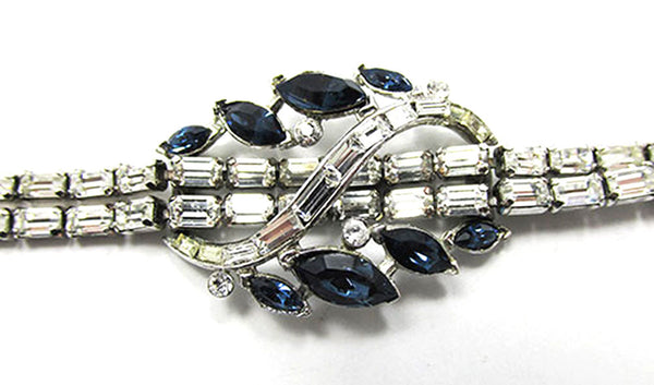 Crown Trifari Vintage Jewelry 1940s Art Deco Style Diamante Bracelet - Centerpiece
