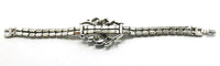 Crown Trifari Vintage Jewelry 1940s Art Deco Style Diamante Bracelet - Back - Thumbnail