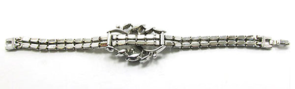Crown Trifari Vintage Jewelry 1940s Art Deco Style Diamante Bracelet - Back