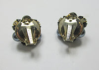 Lisner Vintage Unique Mid Century Bead, Pearl and Rhinestone Earrings - Thumbnail