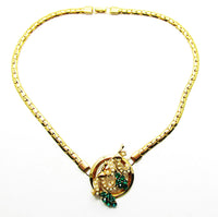Oleg Cassini 1950 Vintage Diamante and Pearl Gold Plate Four Piece Set - Necklace - Thumbnail