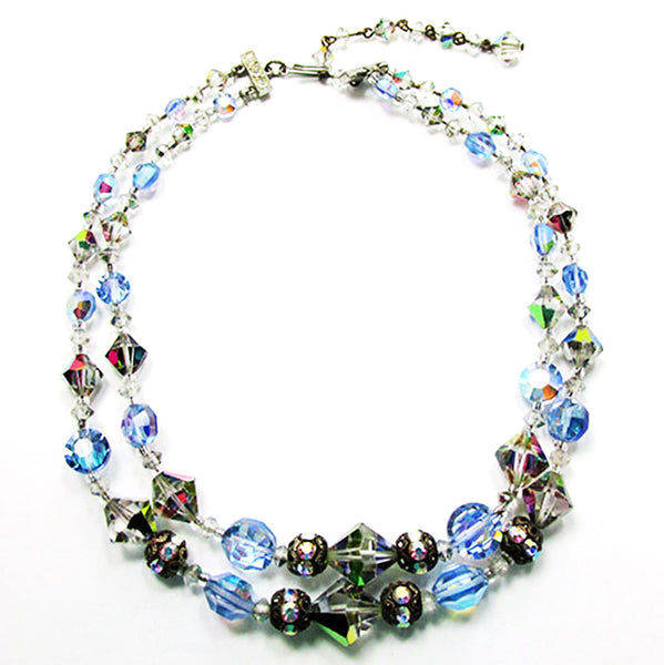 1950s Vintage Jewelry Eye-Catching Crystal and Bead Choker Necklace - Front