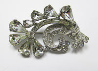 Bogoff Vintage 1950s Mid Awesome Floral Rhinestone Bouquet Pin - Thumbnail