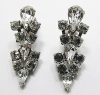 Vintage 1960s Retro Glamorous Rhinestone Drop Earrings - Thumbnail