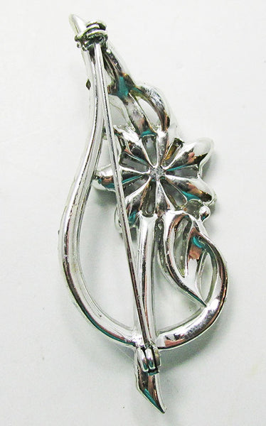 Vintage 1950s Eye-Catching Mid Century Sapphire Floral Pin