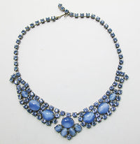Vintage 1950s Gorgeous Sapphire Blue and Moonstone Necklace - Thumbnail
