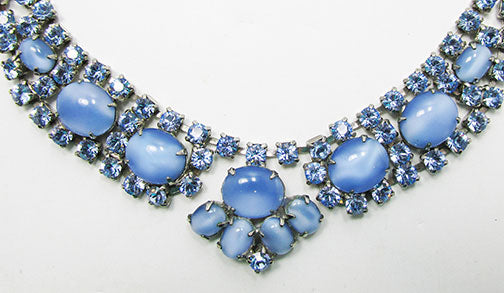 Vintage 1950s Gorgeous Sapphire Blue and Moonstone Necklace