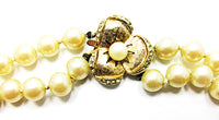 Vintage 1950s Jewelry Lovely Mid-Century Double Strand Pearl Necklace - Clasp - Thumbnail