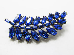 Wiesner Vintage 1950s Spectacular Sapphire Blue Leaf Pin