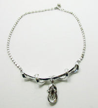 Vintage 1950s Mid Century Striking Clear Rhinestone Drop Necklace - Thumbnail
