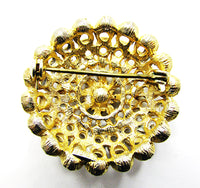 Boucher 1950s Jewelry Distinctive Vintage Amethyst Diamante Floral Pin - Back - Thumbnail
