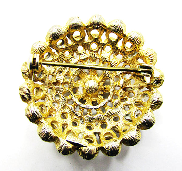Boucher 1950s Jewelry Distinctive Vintage Amethyst Diamante Floral Pin - Back