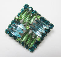 Vintage 1950s Mid Century Unique Geometric Rhinestone Pin - Thumbnail