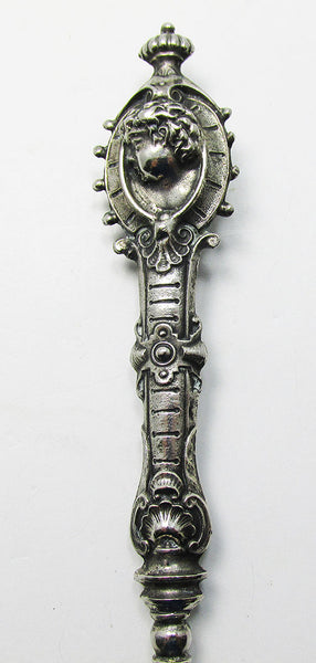 Flawless Antique 1800s Victorian Silver Repousse Button Hook