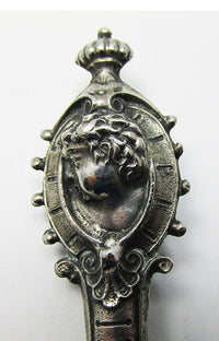 Flawless Antique 1800s Victorian Silver Repousse Button Hook - Thumbnail