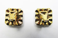 Vintage 1960s Dazzling Retro Geometric Button Earrings