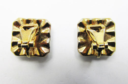 Vintage 1960s Dazzling Retro Geometric Button Earrings