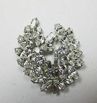 Vintage 1940s Stunning Flawless Rhinestone Floral Spray Pin - Thumbnail
