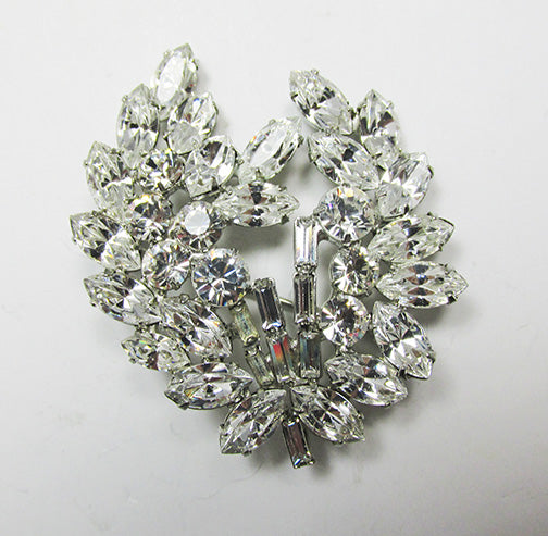 Vintage 1940s Stunning Flawless Rhinestone Floral Spray Pin