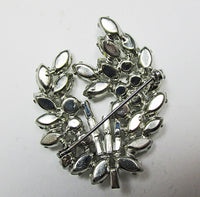Vintage 1940s Stunning Flawless Rhinestone Floral Spray Pin - Thumbnail