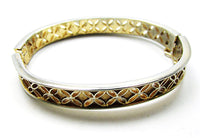 Trifari Vintage Mid-Century Flawless Pierced Metalwork Cuff Bracelet - Circumference - Thumbnail