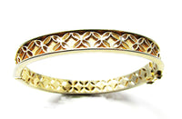Trifari Vintage Mid-Century Flawless Pierced Metalwork Cuff Bracelet - Front - Thumbnail