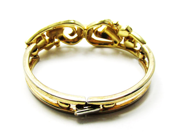Trifari Vintage Jewelry 1960s Superb Book Piece Diamante Bracelet - Back