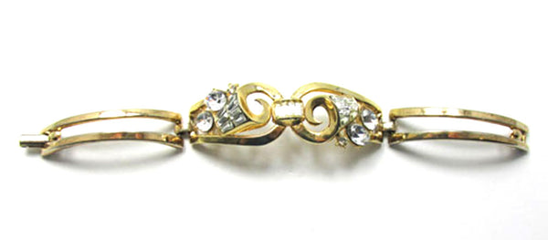 Trifari Vintage Jewelry 1960s Superb Book Piece Diamante Bracelet - Front
