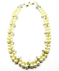 Marvella 1950s Vintage Jewelry Stunning Pearl and Diamante Necklace - Back - Thumbnail